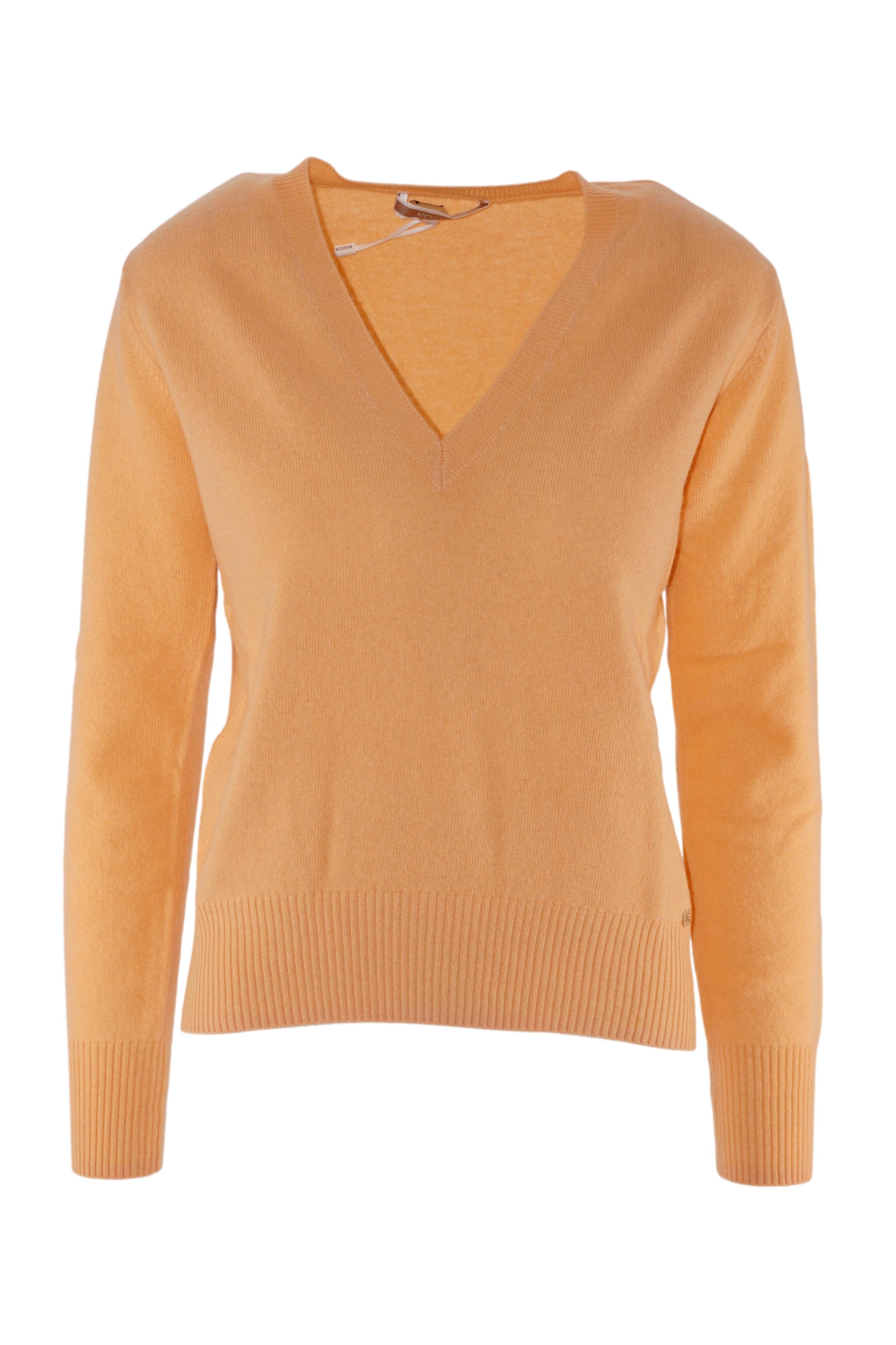 Cashmere V-Neck Sweater Orange - Main Image