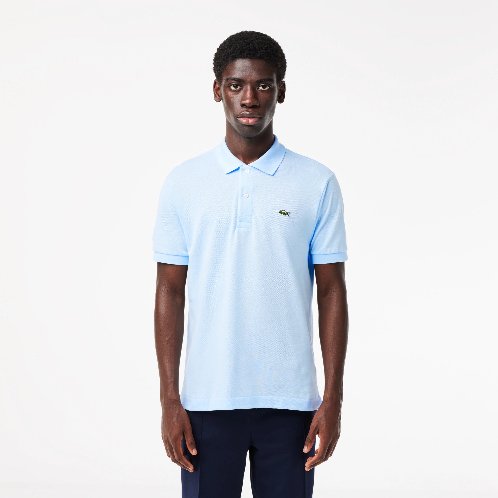 Polo with Lacoste Logo Light Blue1