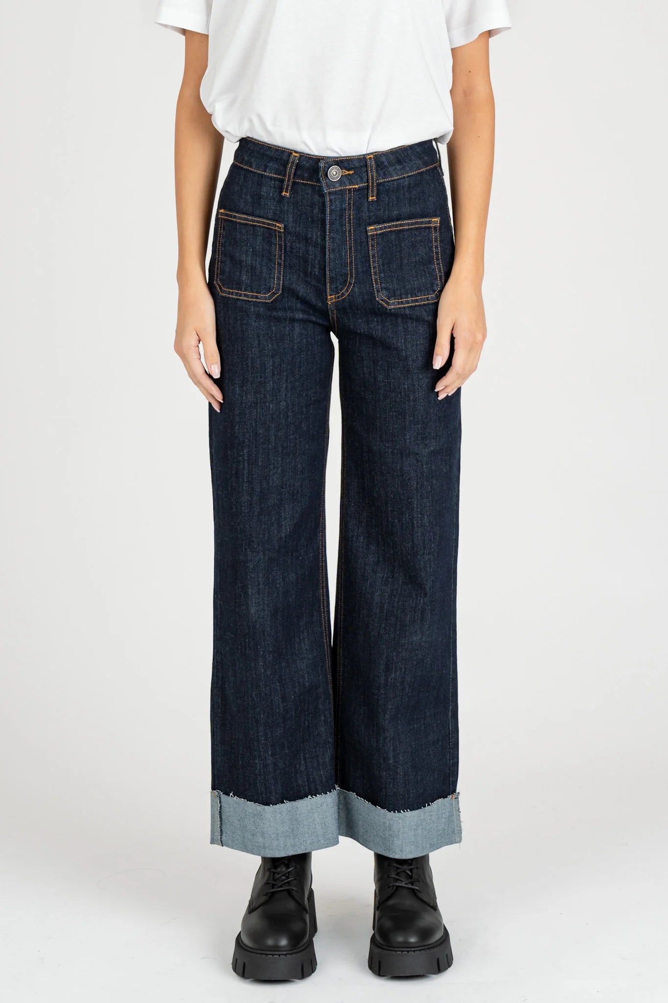 Jeans Palazzo Con Elisabetta Franchi Woman Palazzo Jeans With