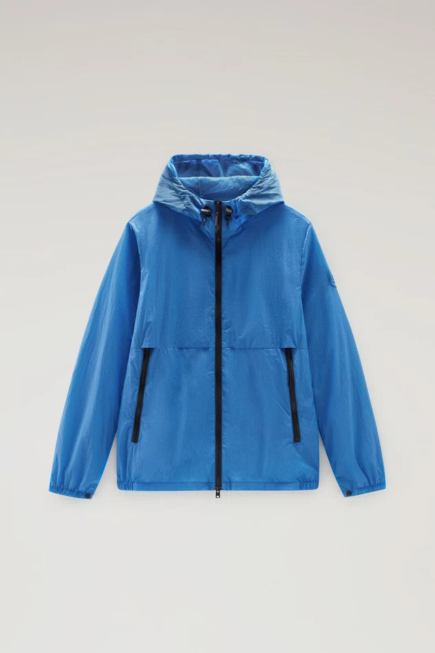 Nylon Windbreaker Woolrich Light Blue