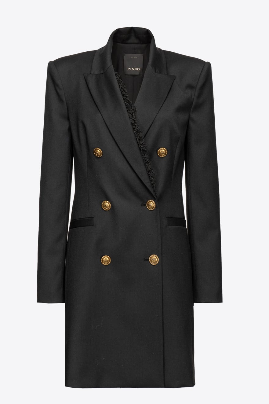 Pinko Blazer Dress with Buttons Black1