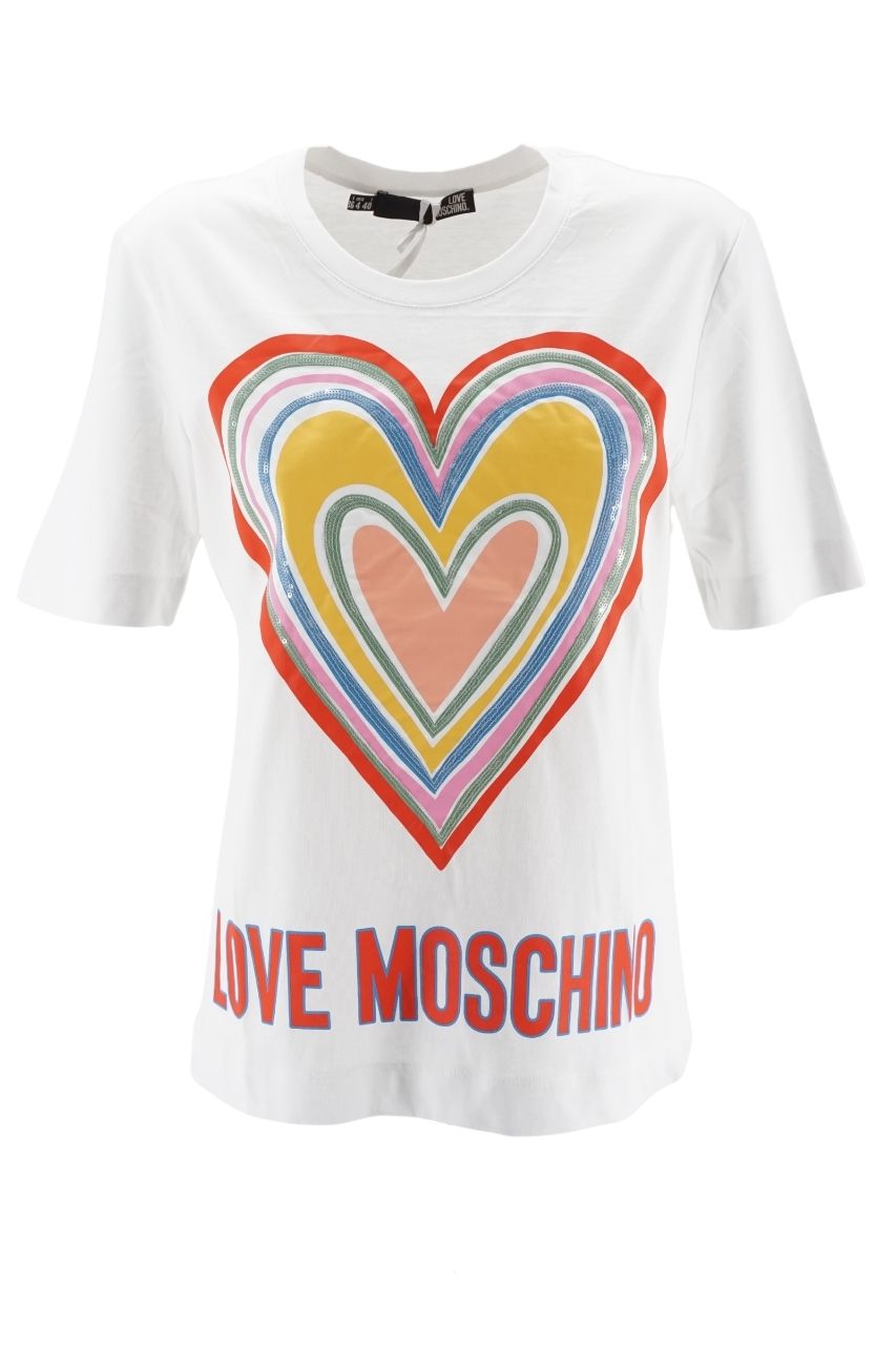 Love Moschino T-Shirt with Applications White - Main Image