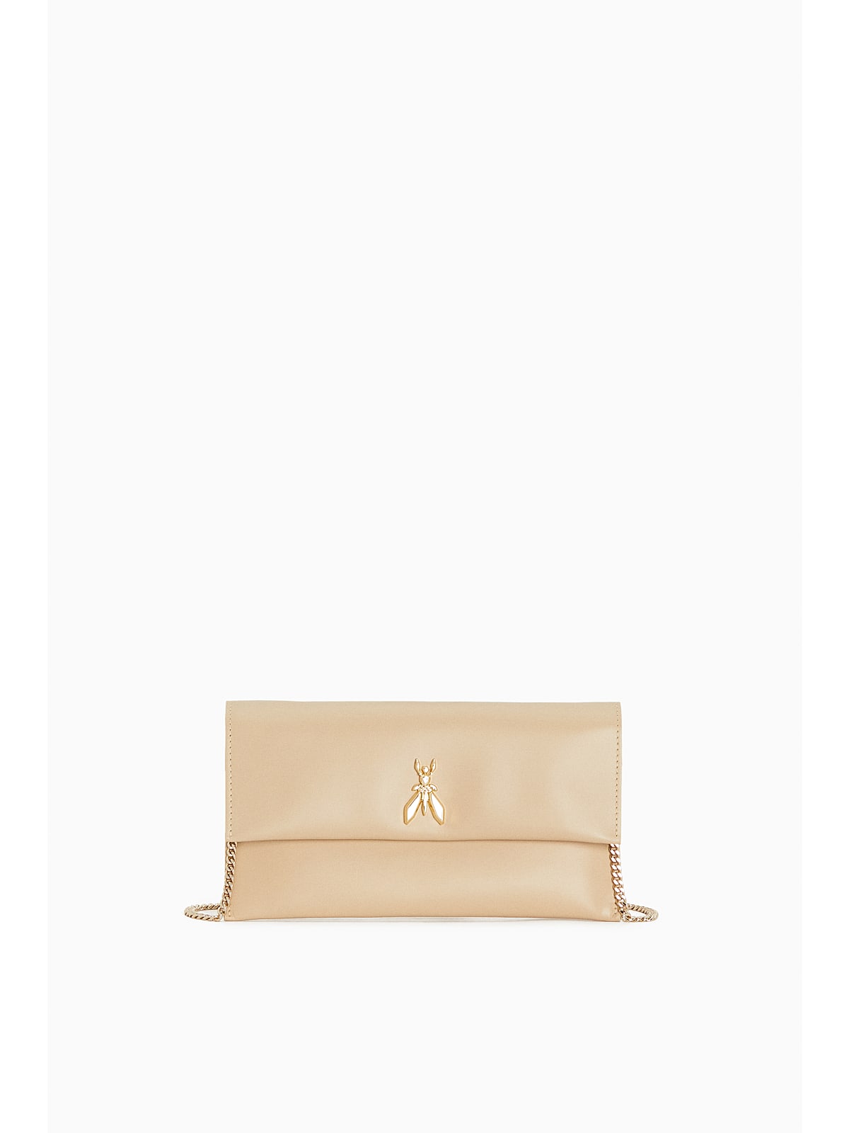 Patrizia Pepe Logo Clutch Bag Beige - Main Image