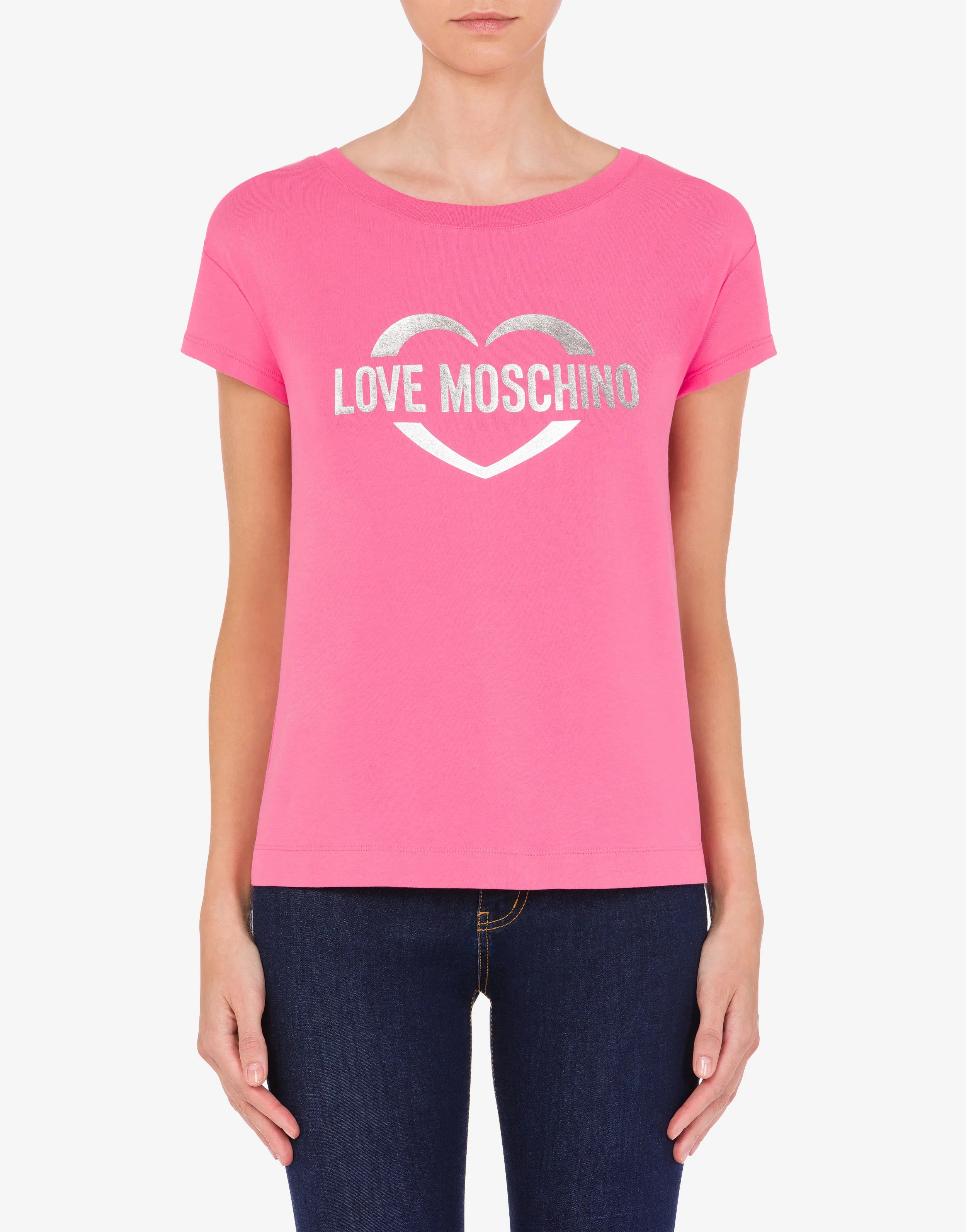 T-Shirt with Love Moschino Logo / Pink