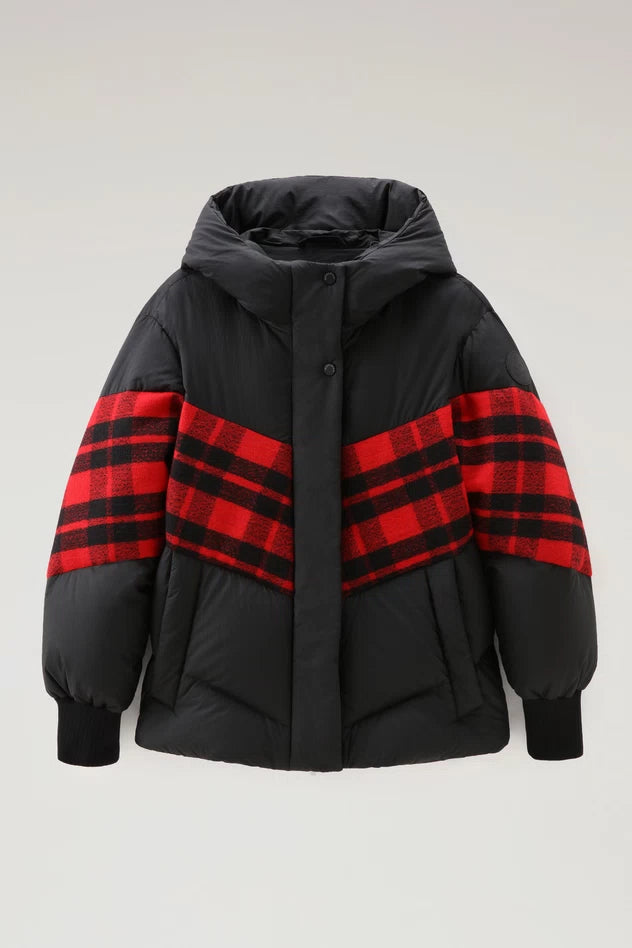 Down Jacket with Logo Woolrich Black
