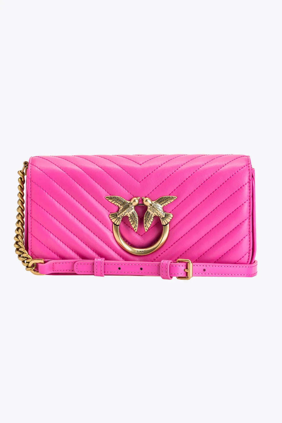 Pinko Love Click Baguette Chevron Bag Fuchsia - Main Image