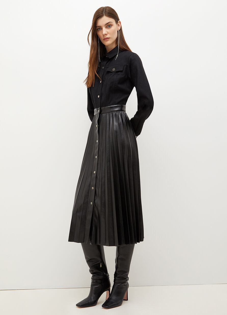 Denim Shirtdress with Skirt Liu Jo Black