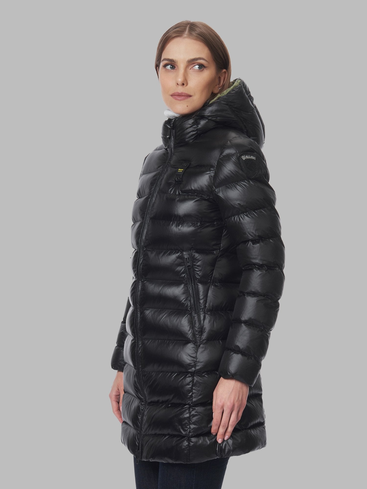 Long Down Jacket Blauer Eco Black - Main Image