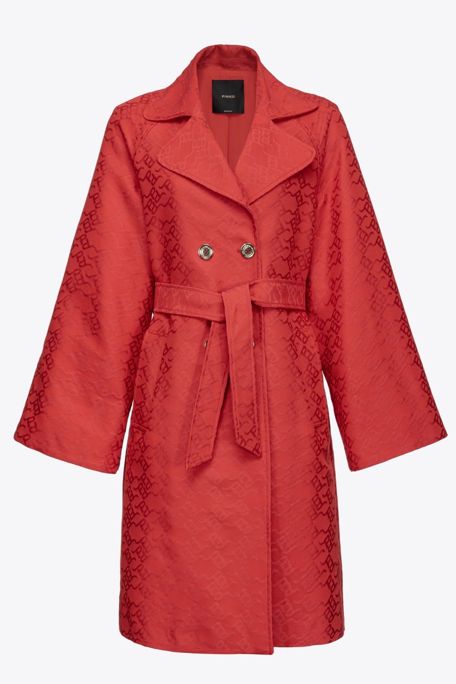Trench Jacquard Logo Pinko Red1