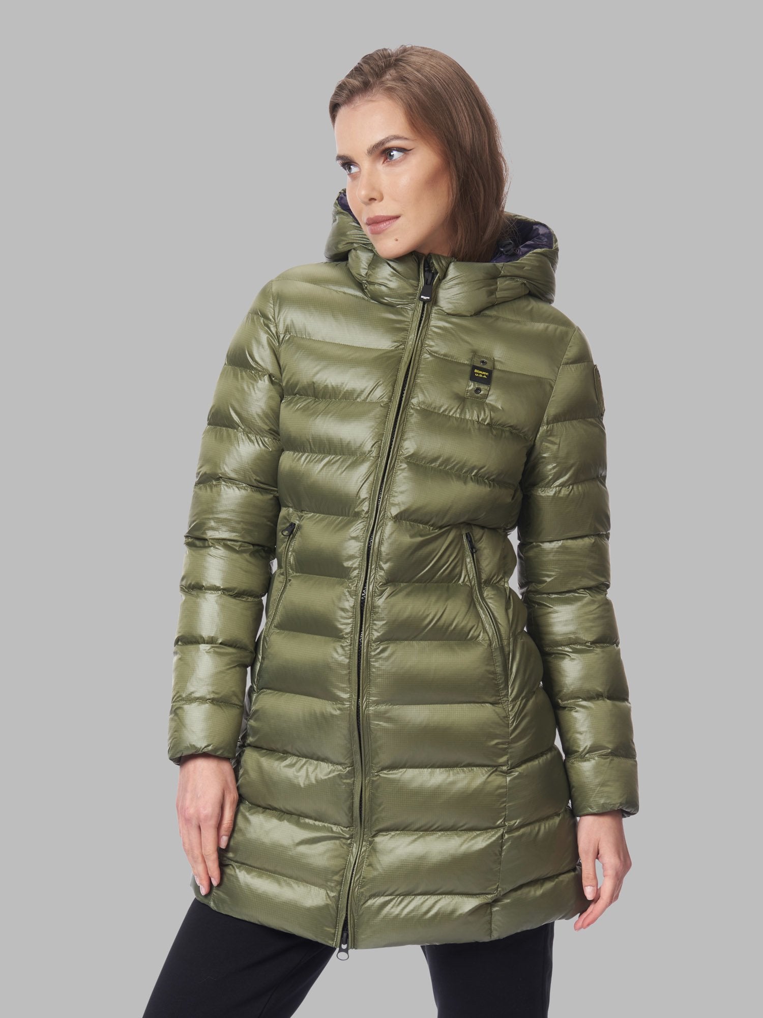 Long Down Jacket Blauer Eco Green