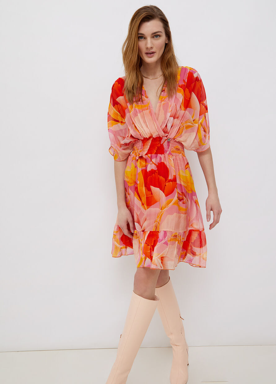 liu jo silk dress LIU JO Long Satin Dress | Pink
