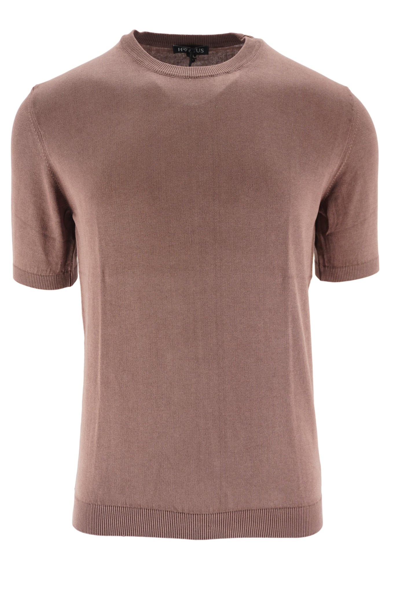 T-Shirt in Filo di Cotone Finezza 14 / Marrone - Ideal Moda