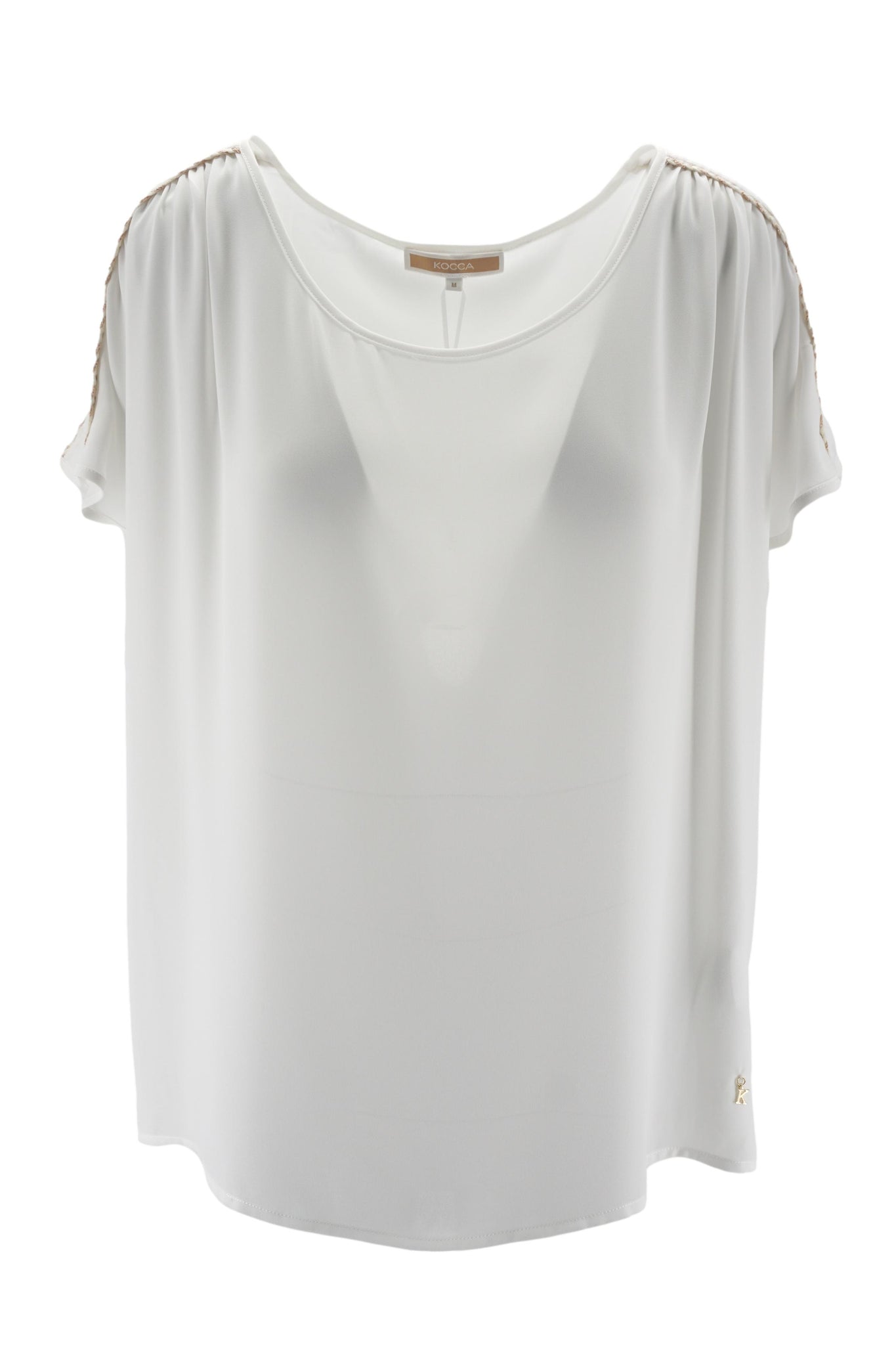 Blusa con Maniche Corte / Bianco - Ideal Moda