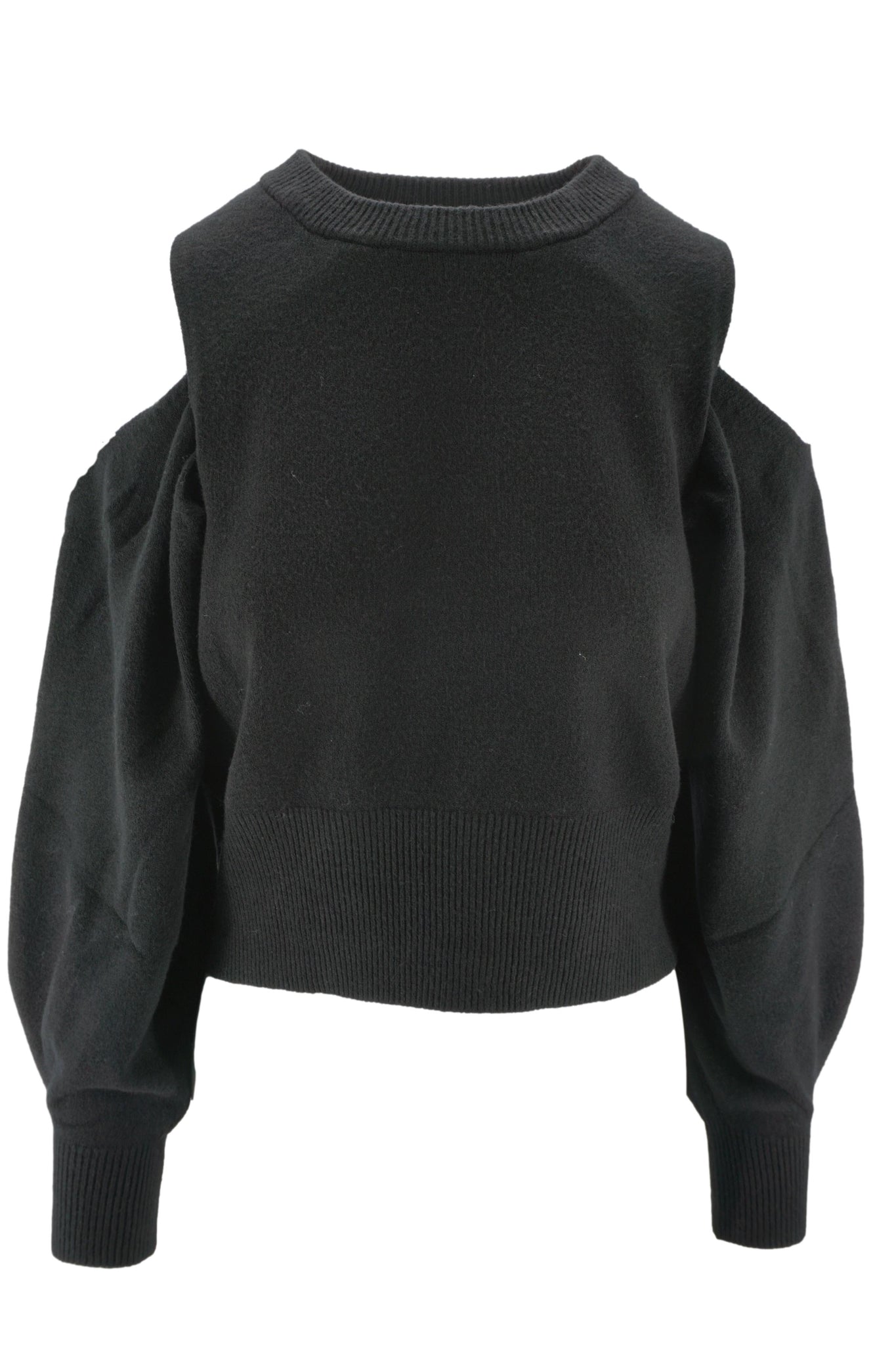 Maglia Girocollo con Spalle Scoperte / Nero - Ideal Moda