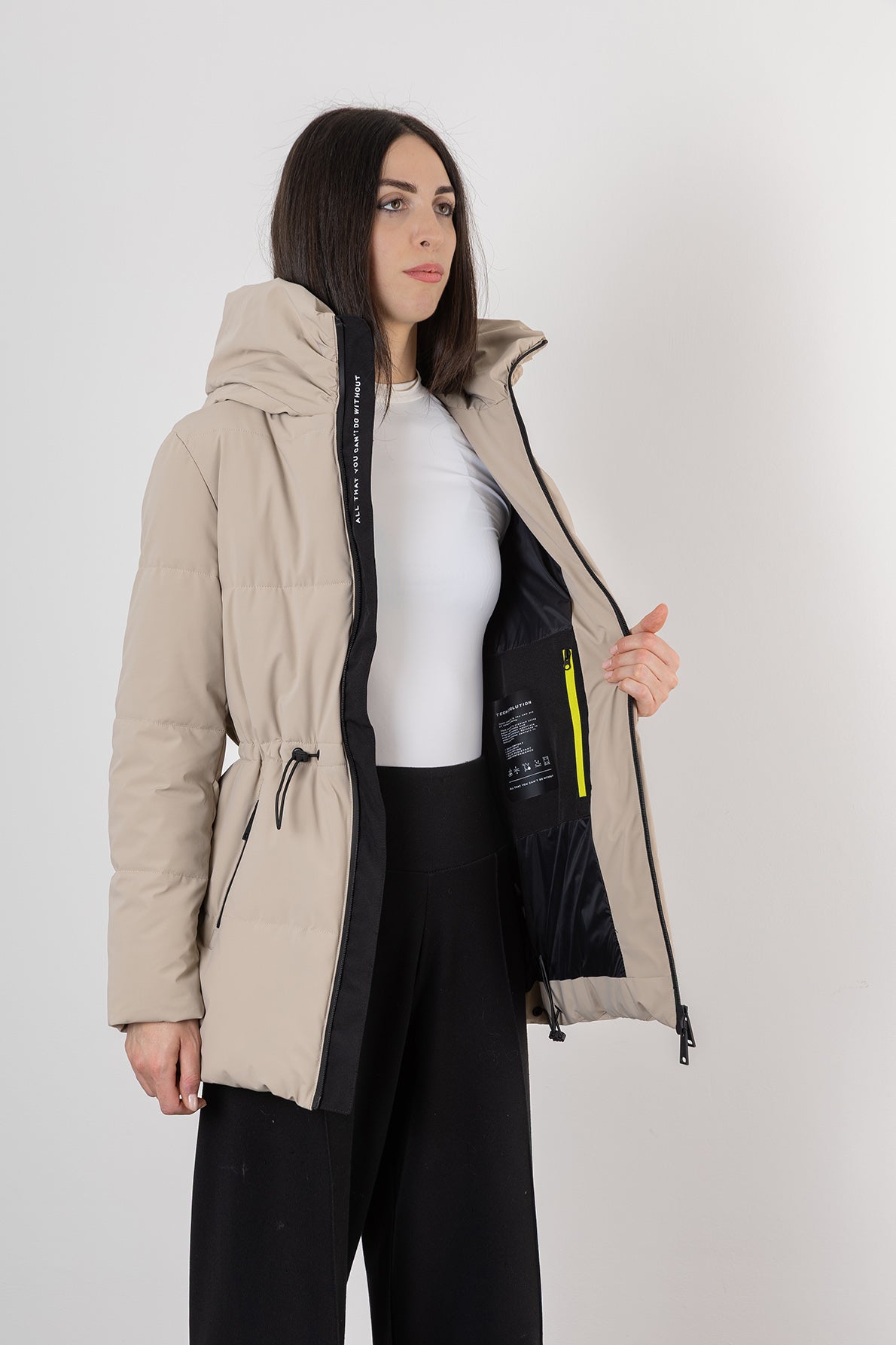 Giubbino con Coulisse in Vita / Beige - Ideal Moda