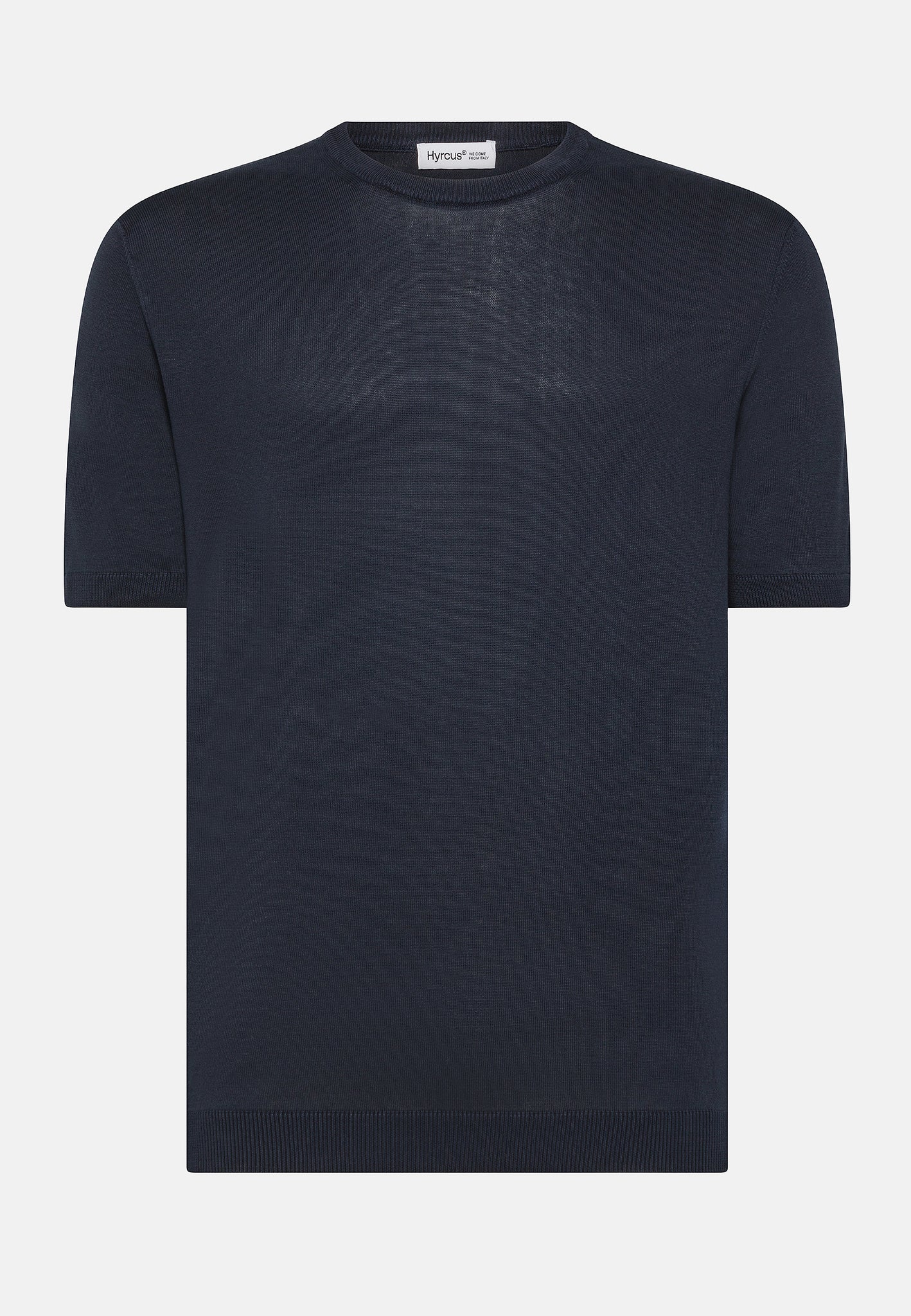 T-Shirt in Filo di Cotone Finezza 14 / Blu - Ideal Moda