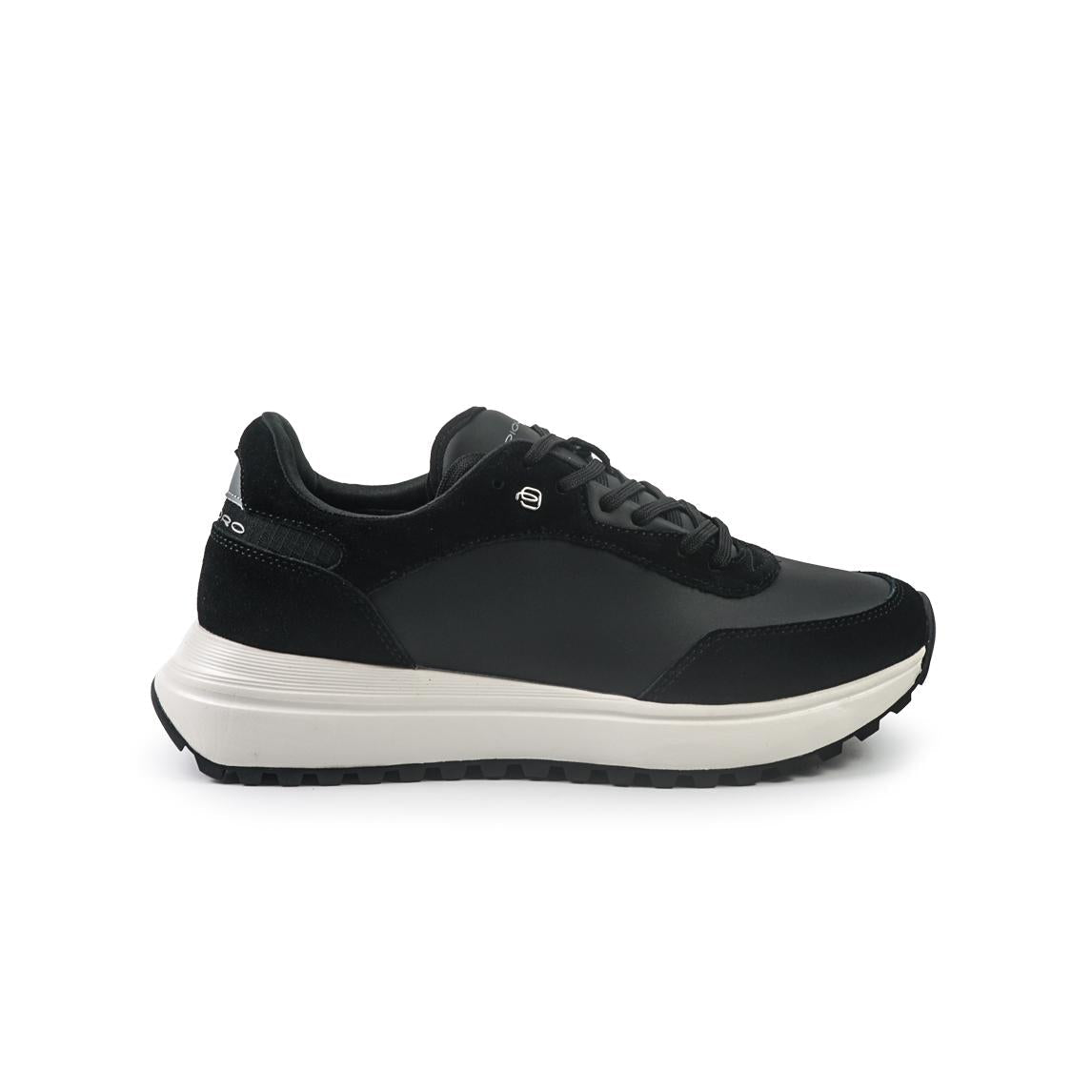 Sneaker in Pelle e Tessuto / Nero - Ideal Moda