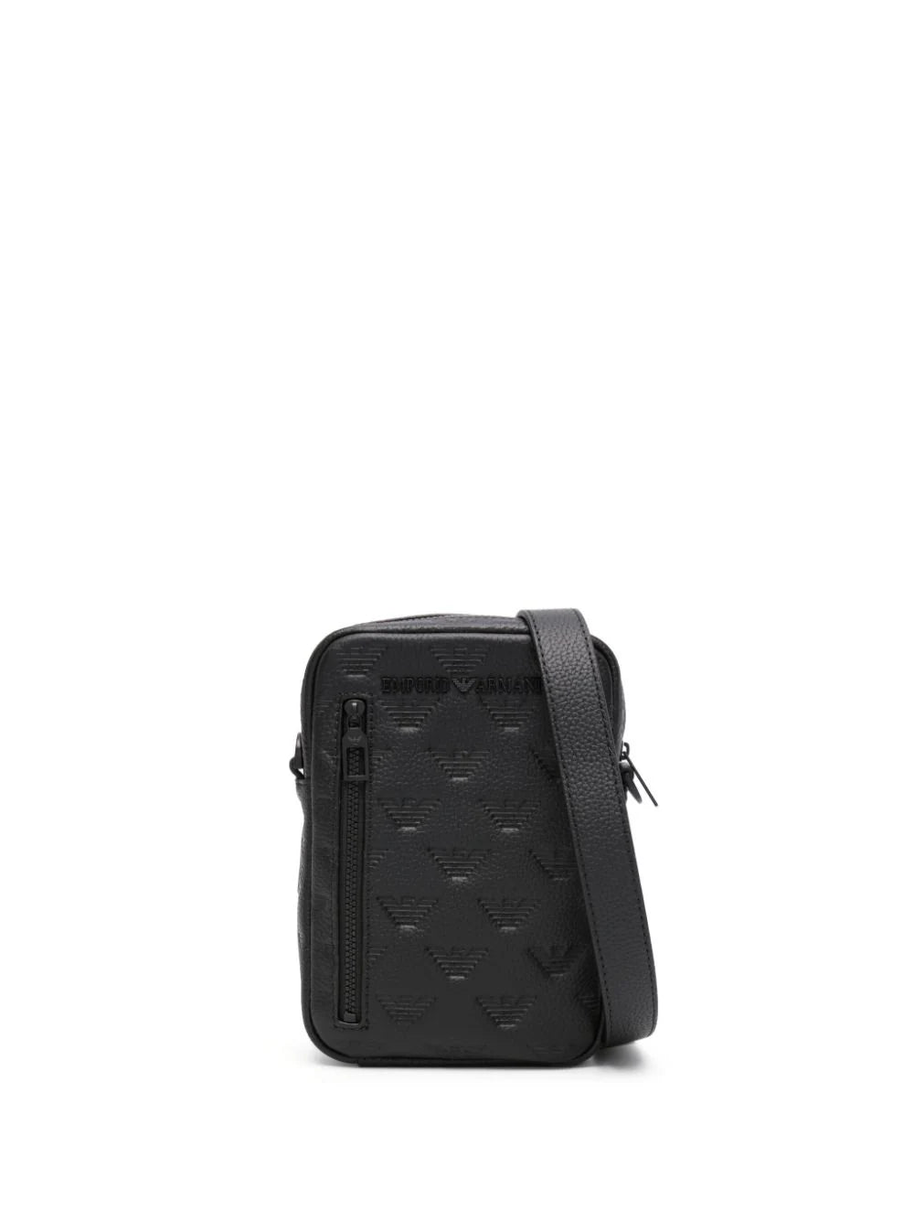 Borsa con Logo Monogramma Goffrato / Nero - Ideal Moda