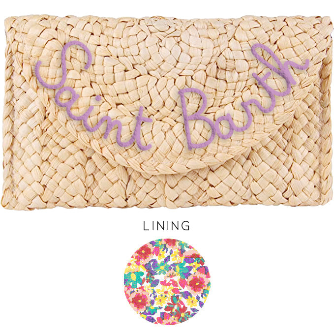 Pochette in Paglia con Ricamo / Beige - Ideal Moda