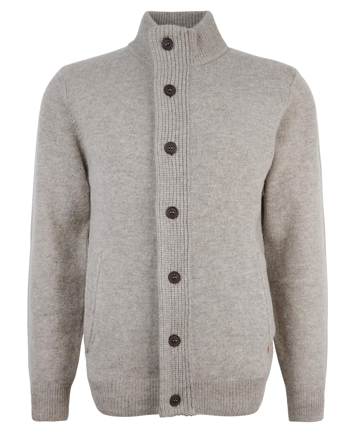 Sweater with Full Zip and Buttons Grey