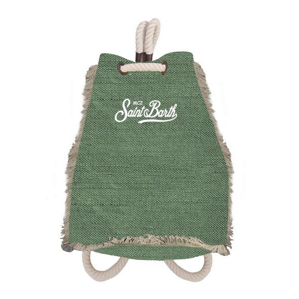 Zaino in Lino con Logo / Verde - Ideal Moda