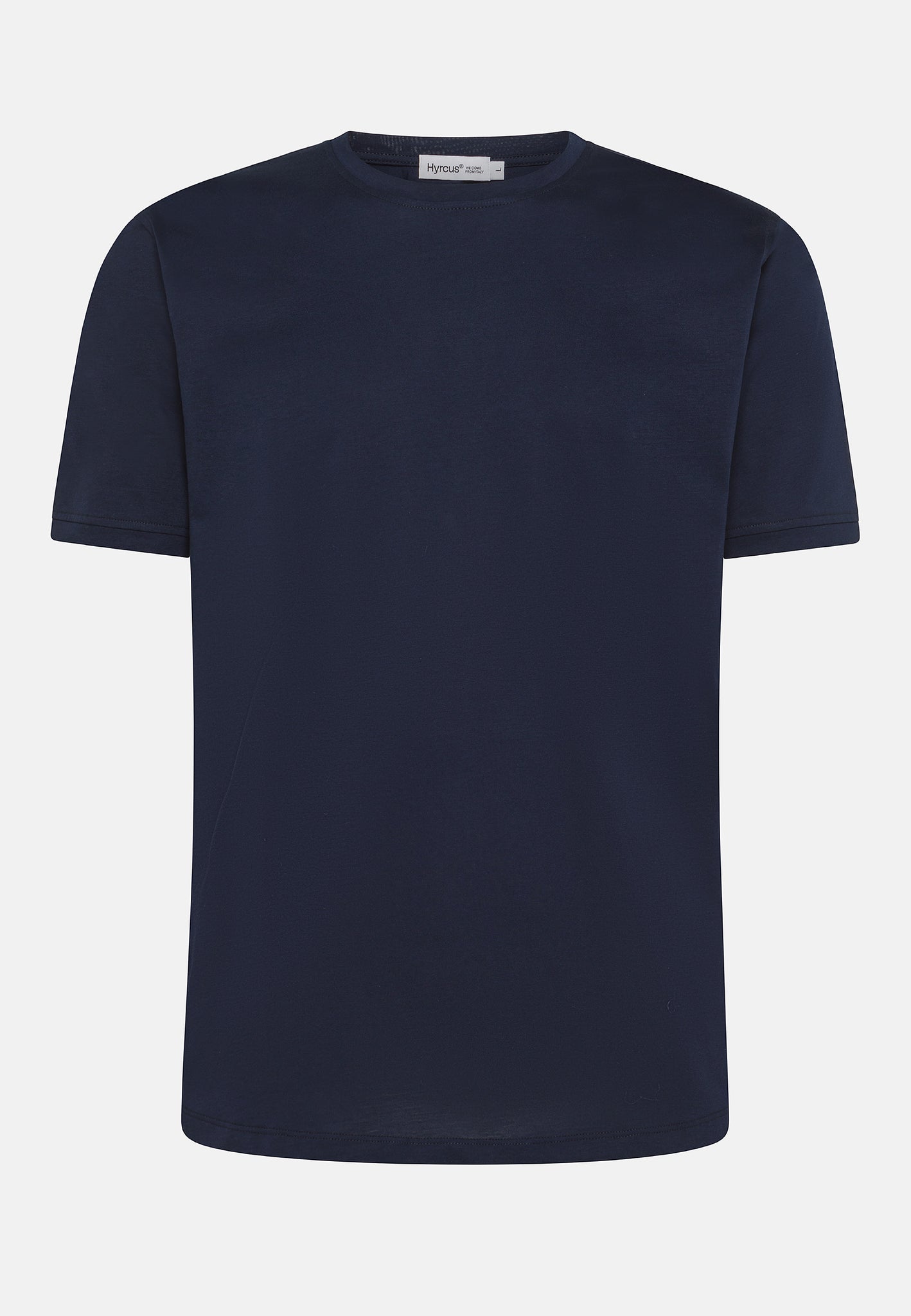 T-Shirt Girocollo in Cotone Filo di Scozia / Blu - Ideal Moda