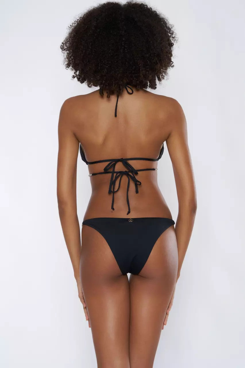 Bikini Triangolo con Lacci / Nero - Ideal Moda