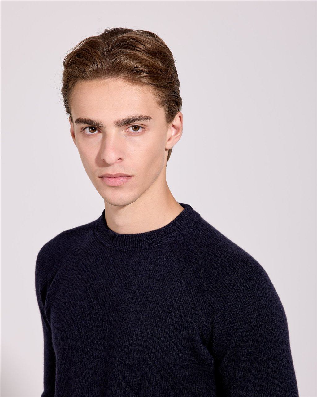 Maglia Girocollo Raglan a Costa Inglese / Blu - Ideal Moda