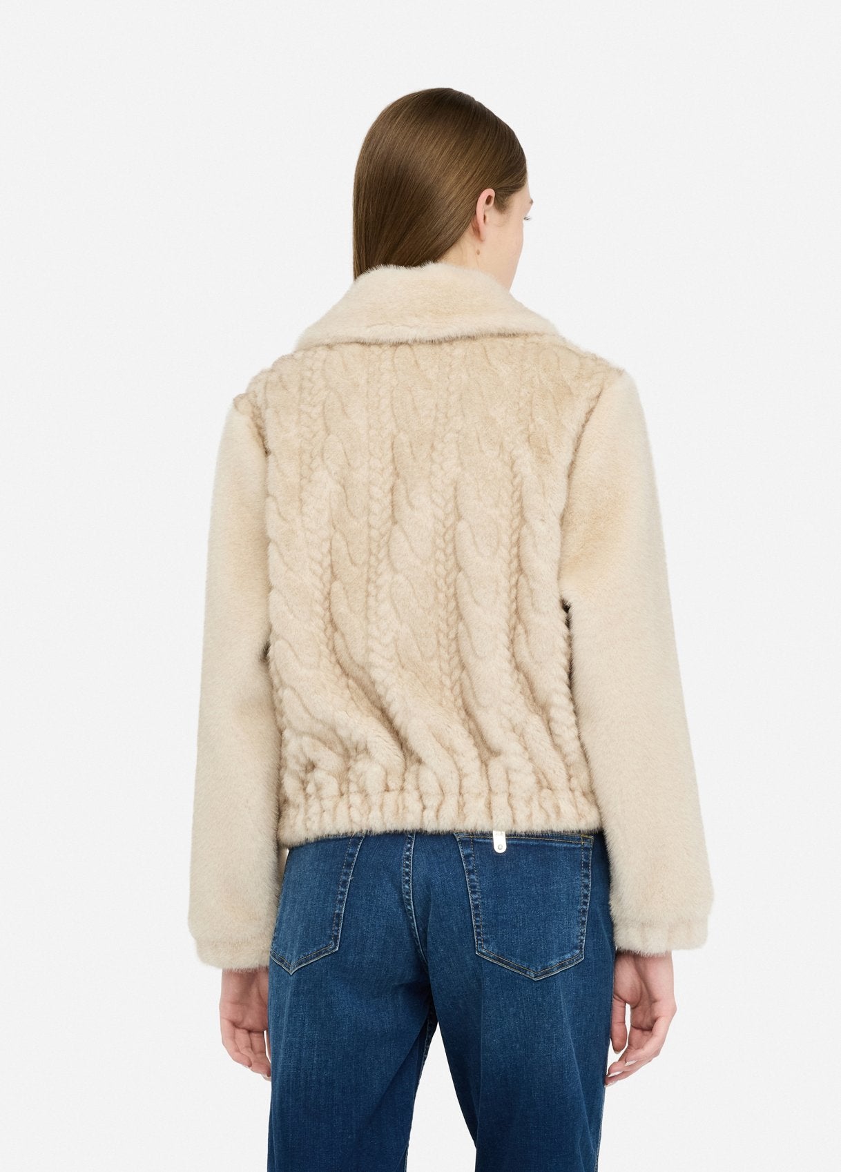 Bomber in Teddy con Trecce / Beige - Ideal Moda