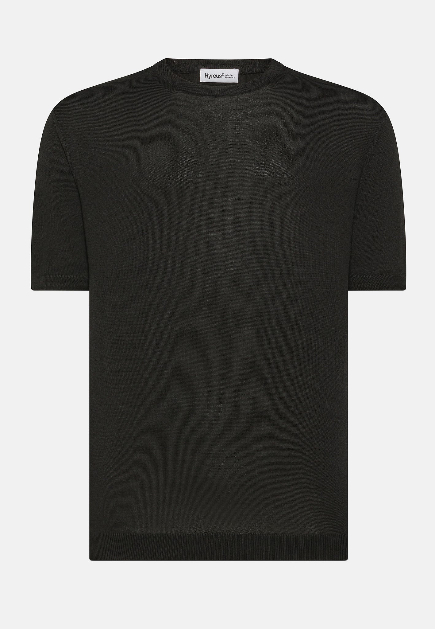 T-Shirt in Filo di Cotone Finezza 14 / Nero - Ideal Moda