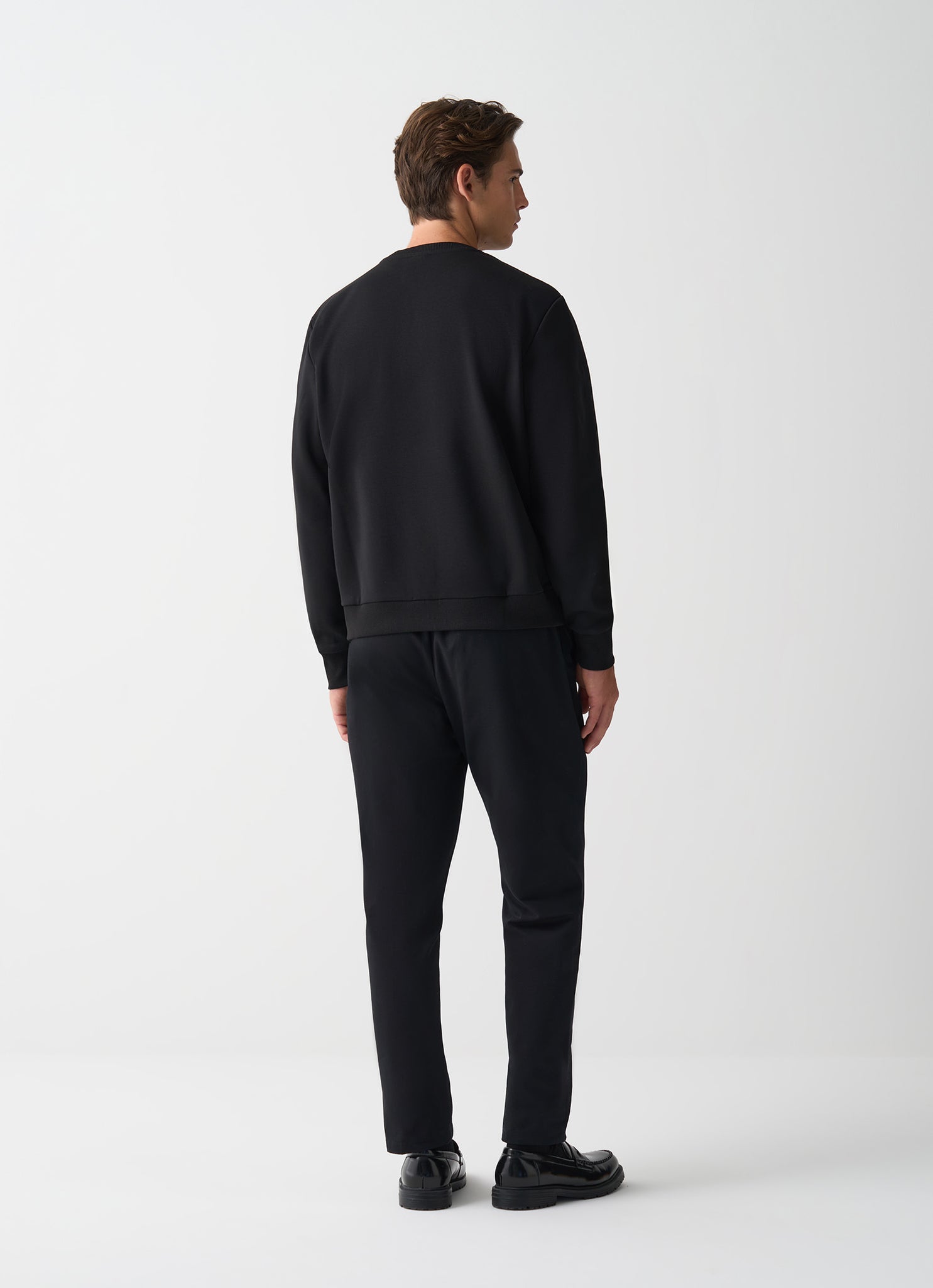 Felpa Girocollo con Logo / Nero - Ideal Moda