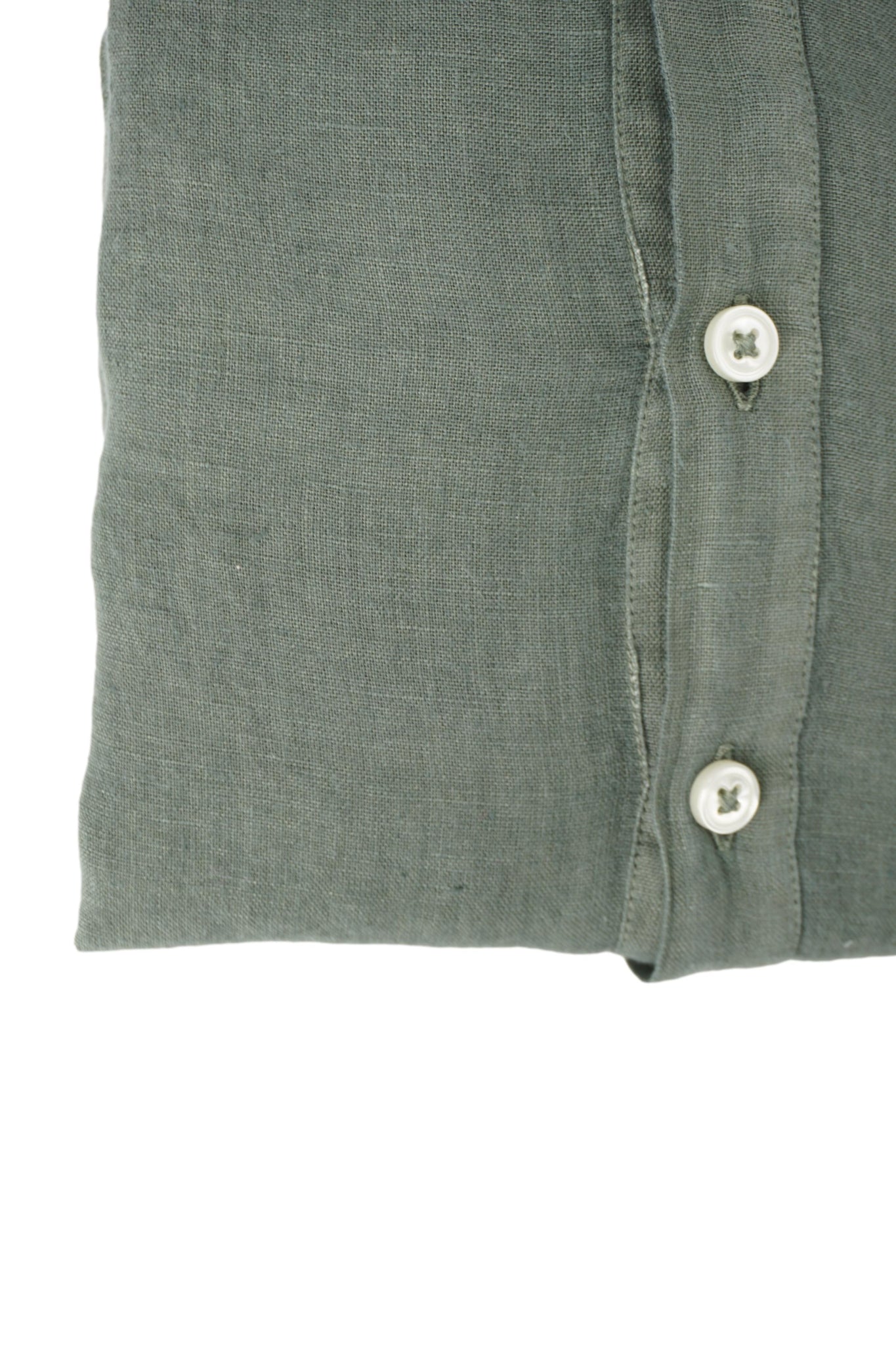 Camicia in Lino con Collo Morbido / Verde - Ideal Moda
