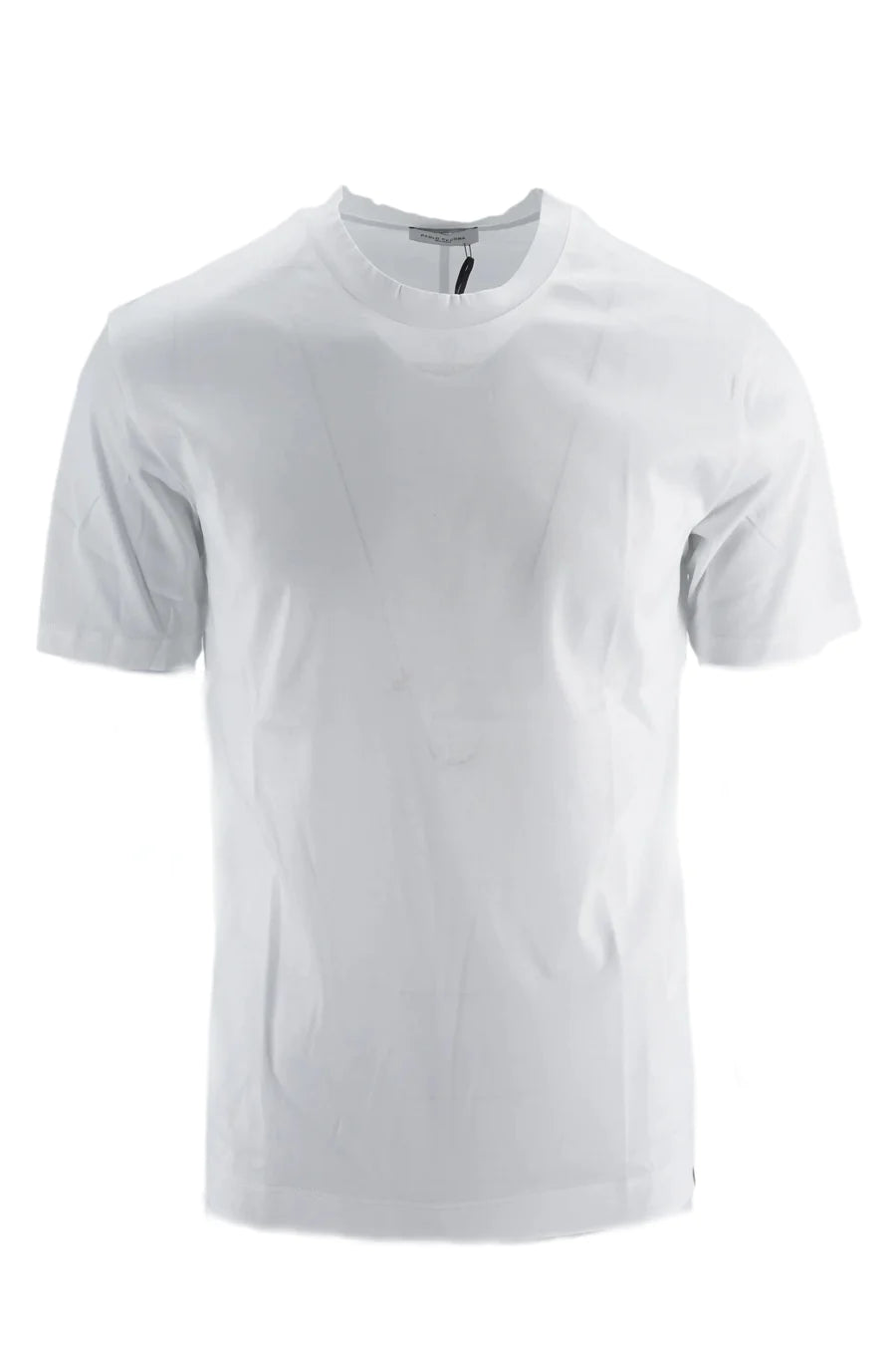 T-Shirt in Jersey Lucido di Cotone / Bianco - Ideal Moda