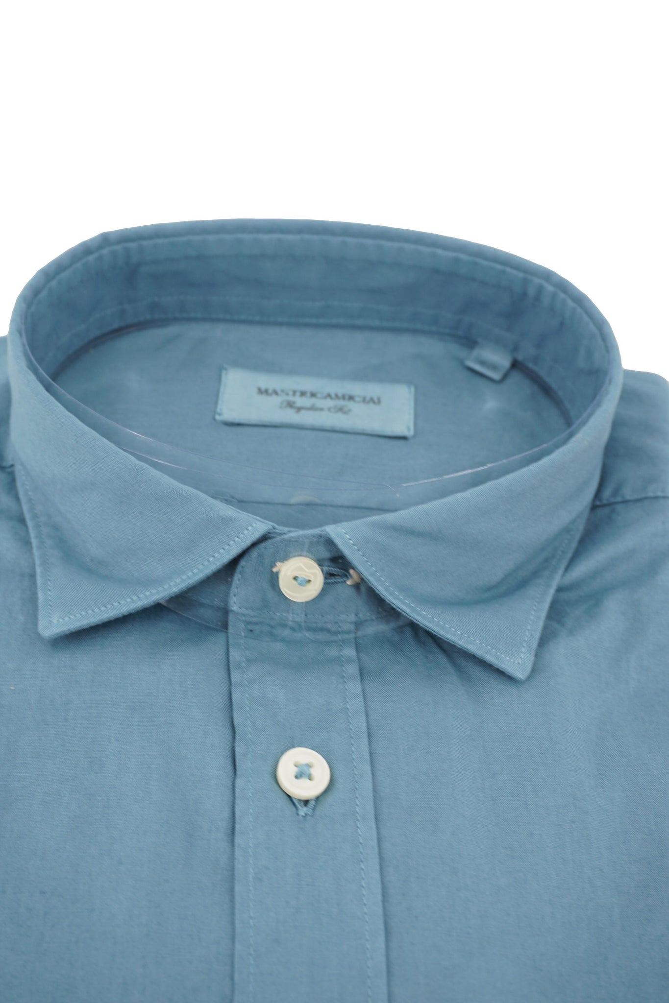 Camicia Regular Fit in Cotone / Azzurro - Ideal Moda