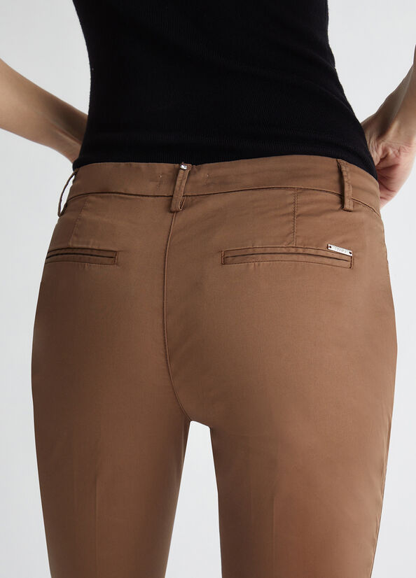 Pantalone Bottom Up con Cintura / Marrone - Ideal Moda