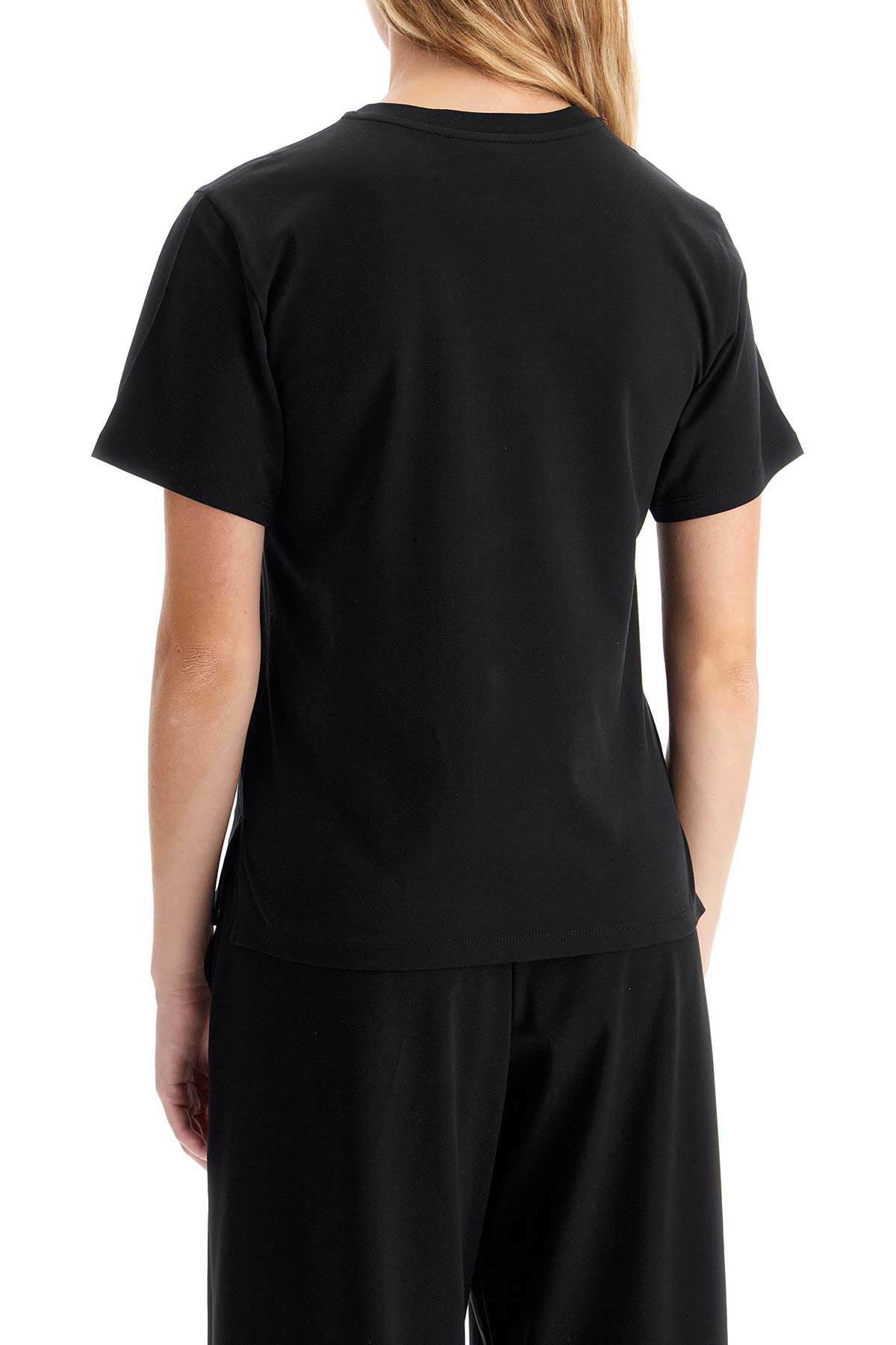 T-Shirt Dritta in Jersey / Nero - Ideal Moda