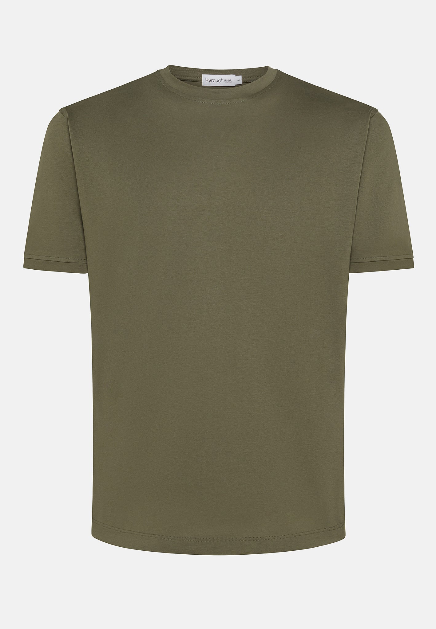 T-Shirt Girocollo in Cotone Filo di Scozia / Verde - Ideal Moda
