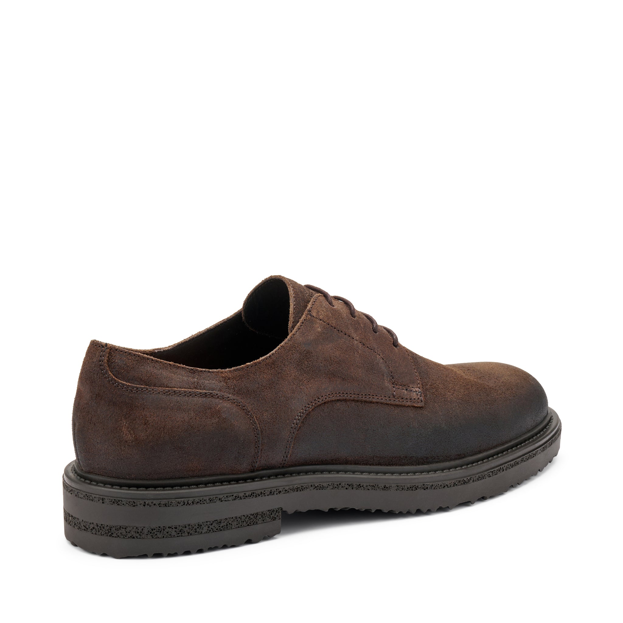 Scarpa Allacciata in Pelle Effetto Vissuto / Marrone - Ideal Moda