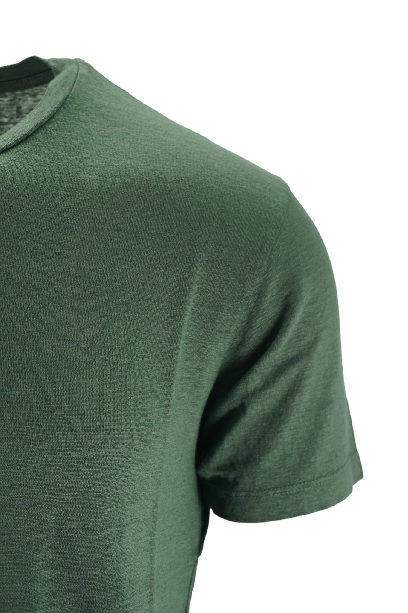 T-Shirt in Puro Lino / Verde - Ideal Moda