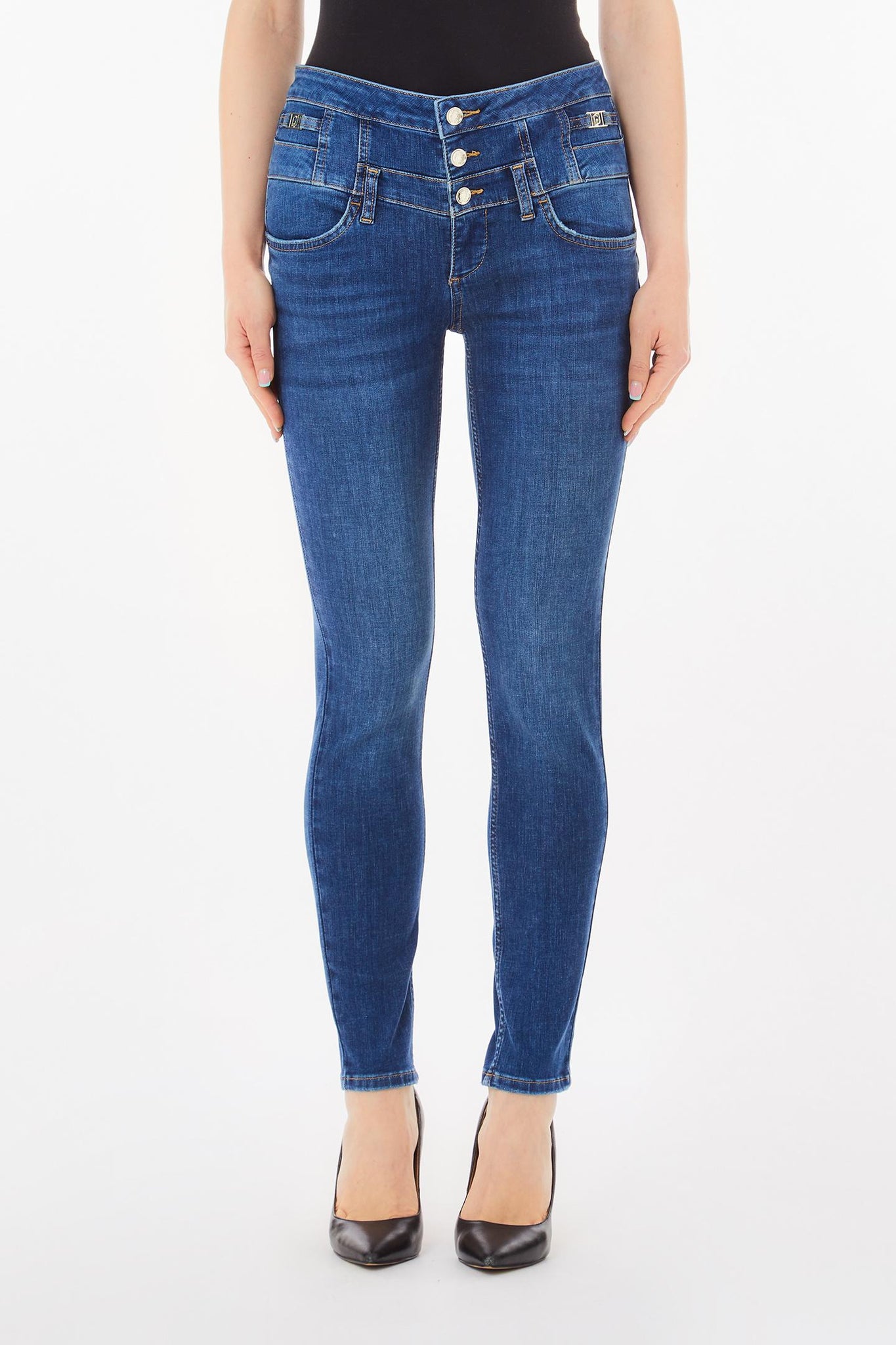 Jeans Skinny a Vita Alta / Jeans - Ideal Moda