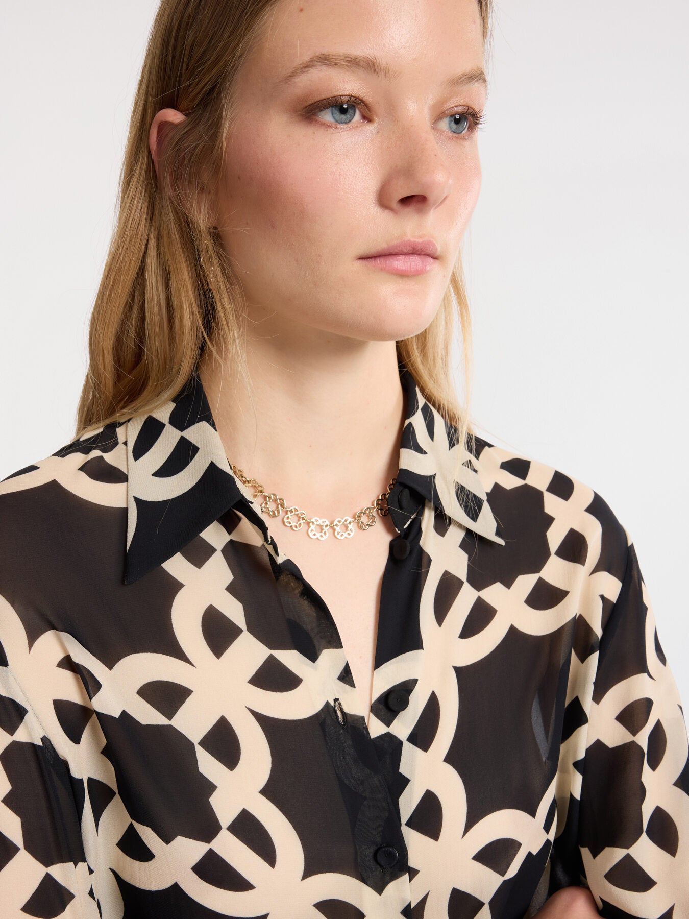 Camicia con Stampa / Nero - Ideal Moda