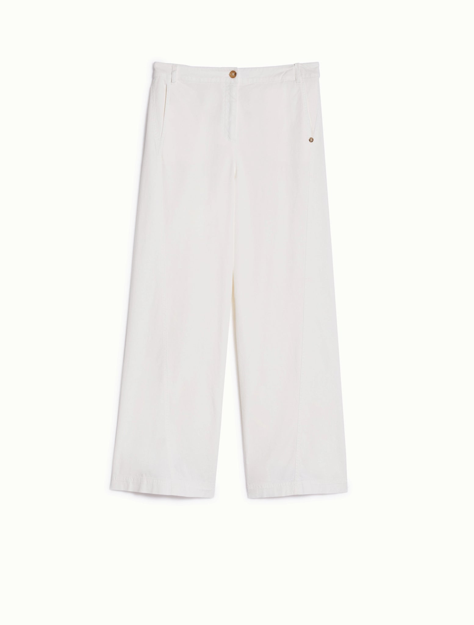Pantalone in Piqué di Cotone / Bianco - Ideal Moda