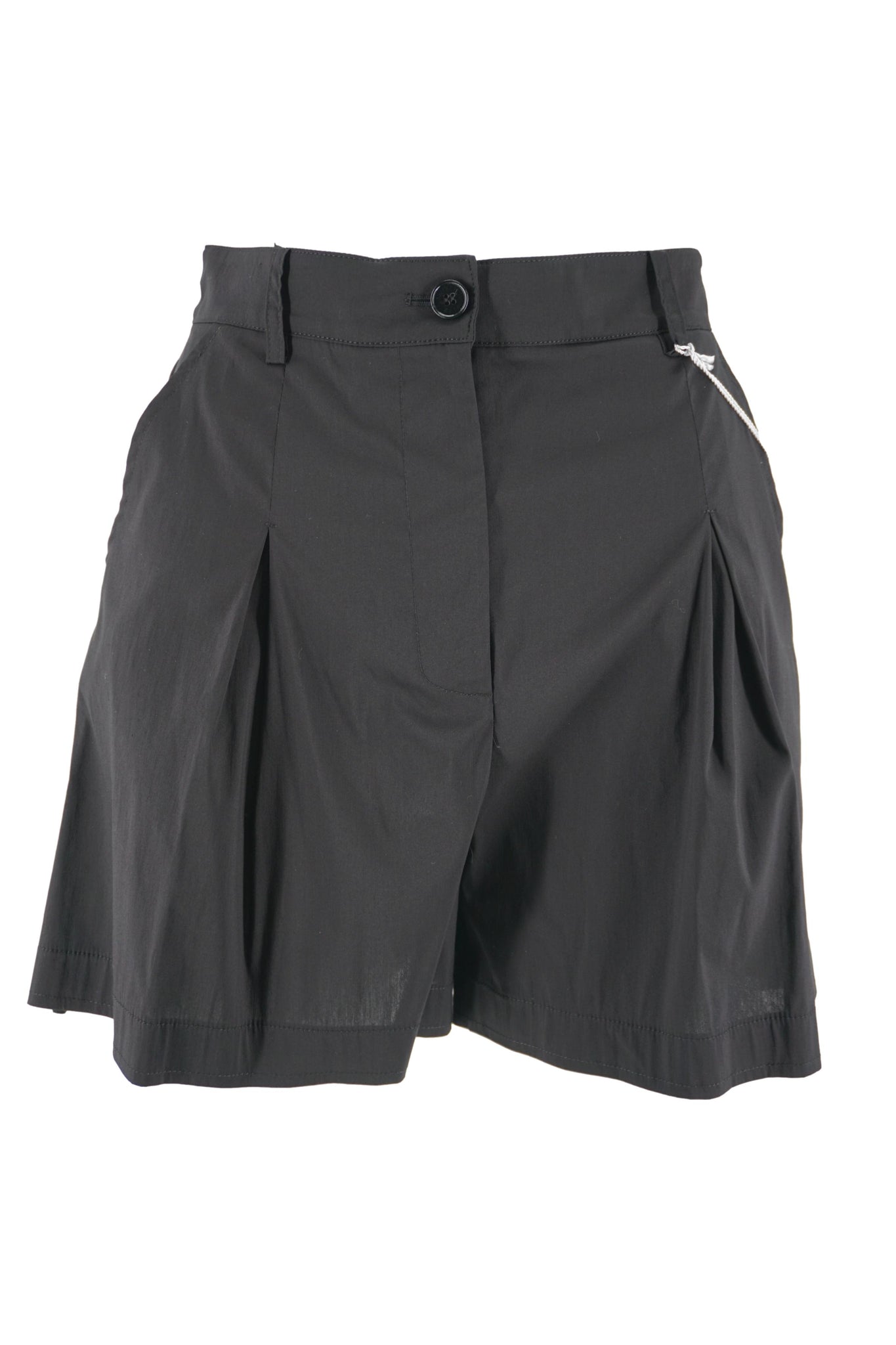 Shorts in Popeline di Misto Cotone / Nero - Ideal Moda
