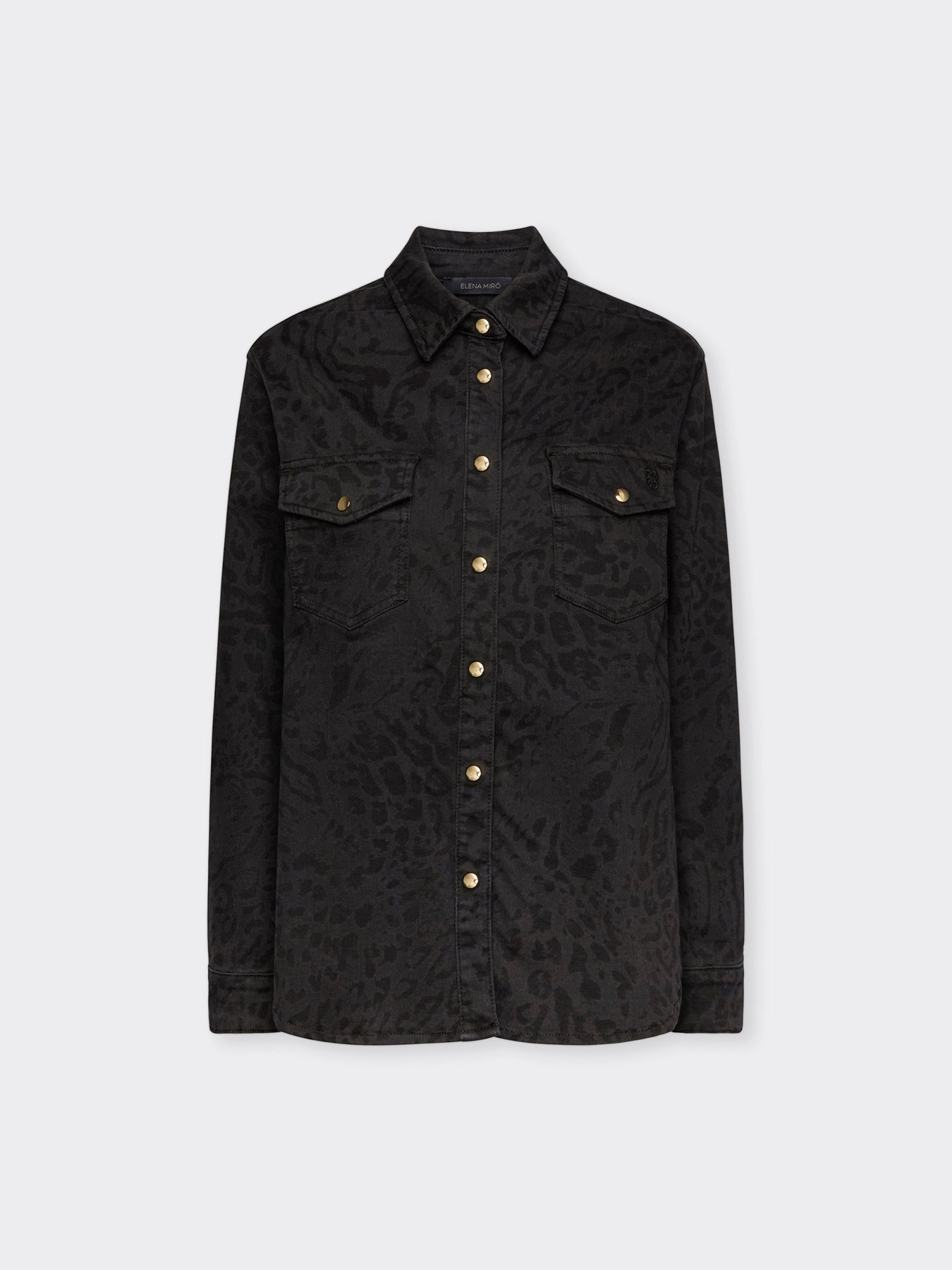 Camicia Animalier in Denim / Nero - Ideal Moda