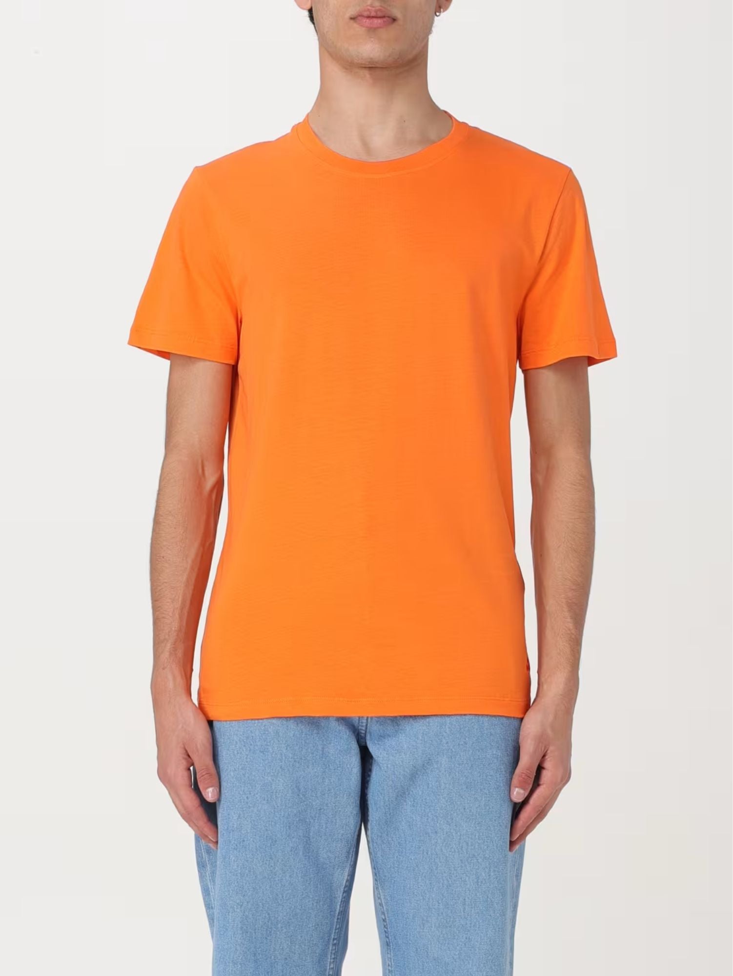 T-Shirt in Cotone con Logo / Arancione - Ideal Moda