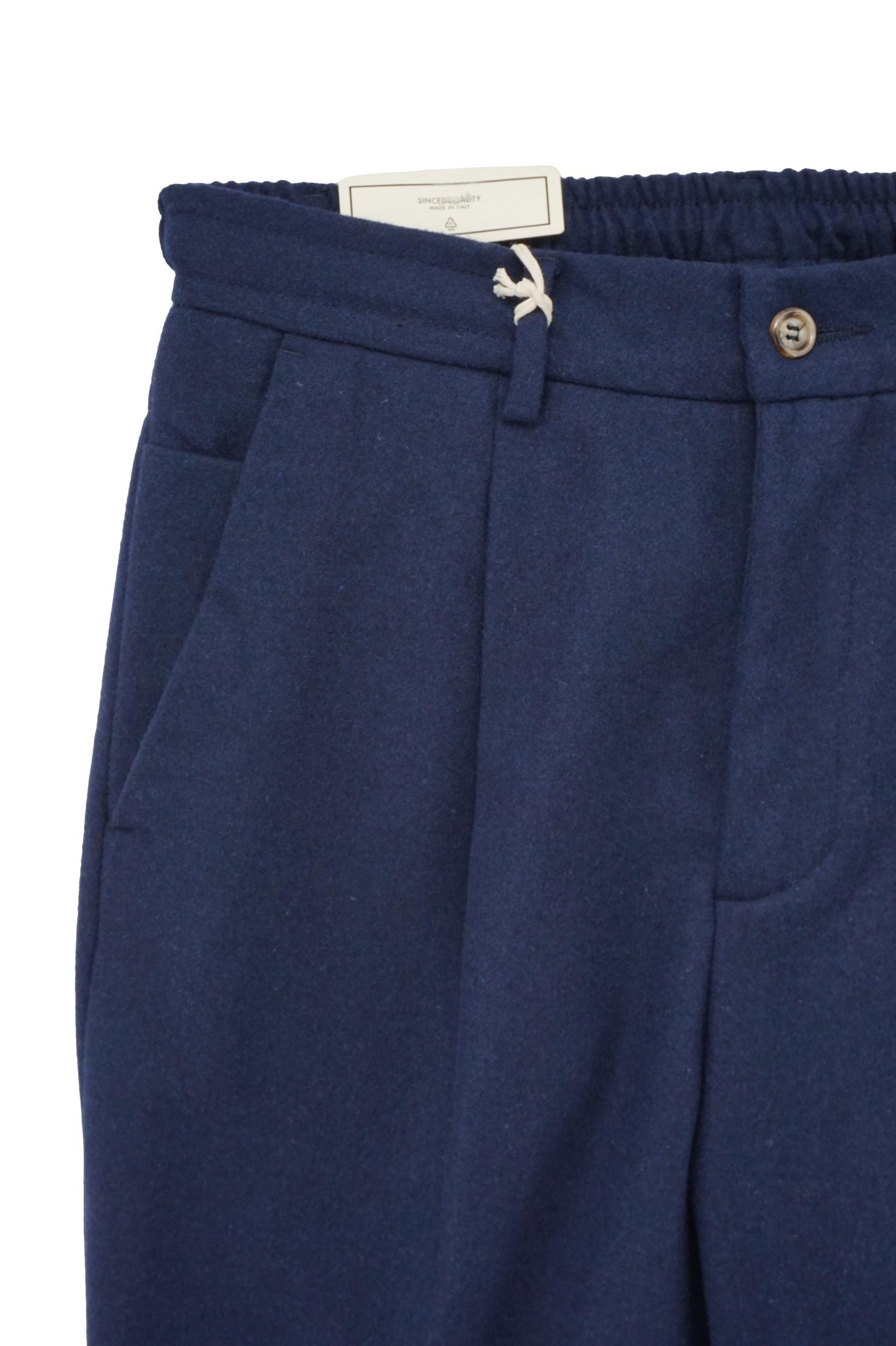 Pantalone Relax in Lana / Blu - Ideal Moda