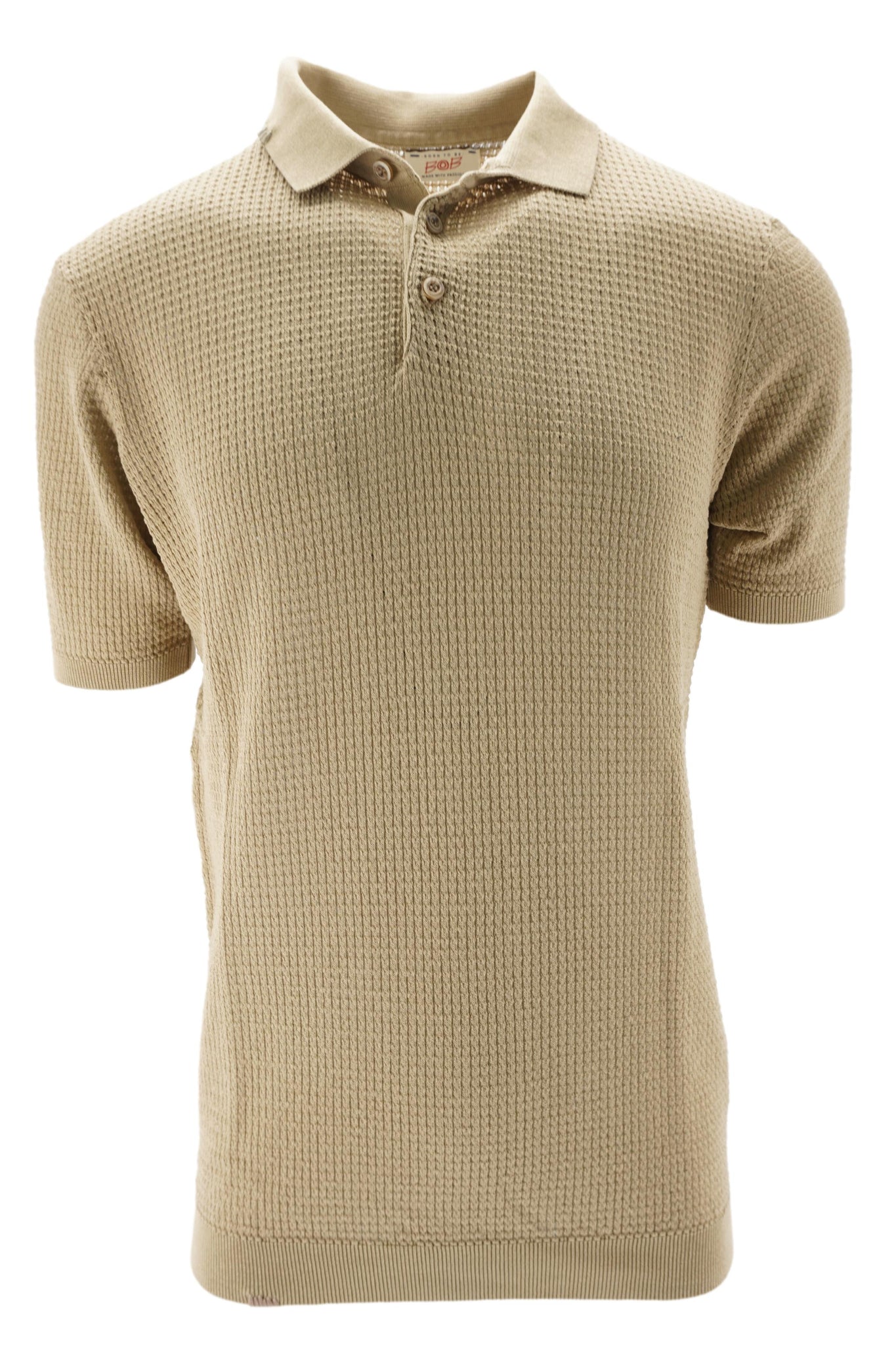 Polo Sandy in Cotone Tramato / Beige - Ideal Moda