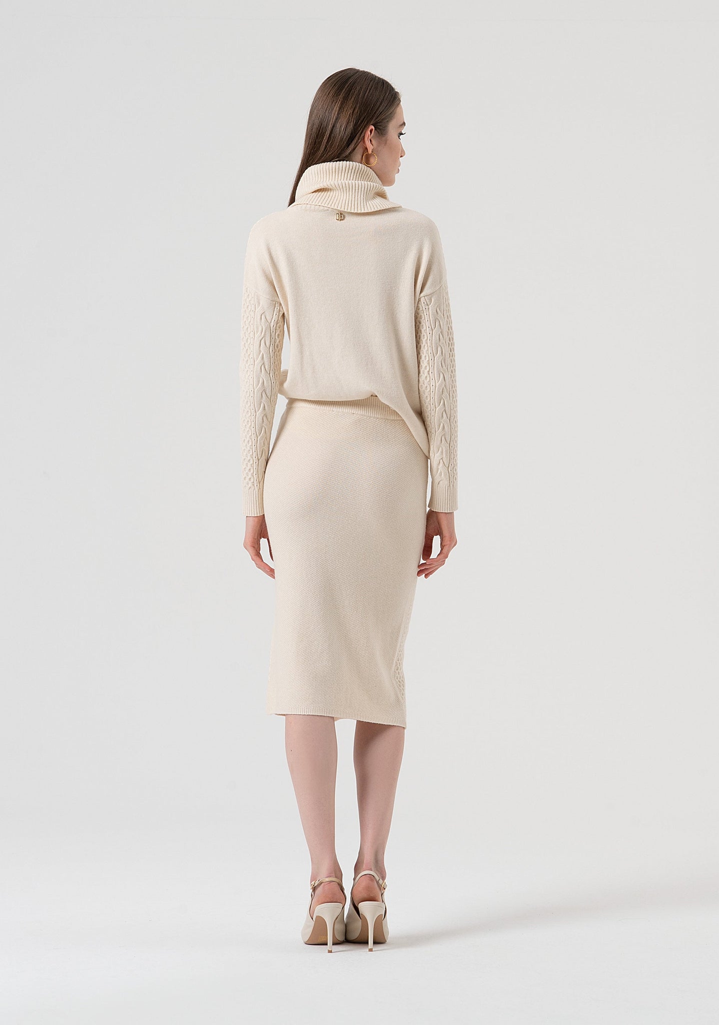 Gonna Slim in Maglia / Avorio - Ideal Moda