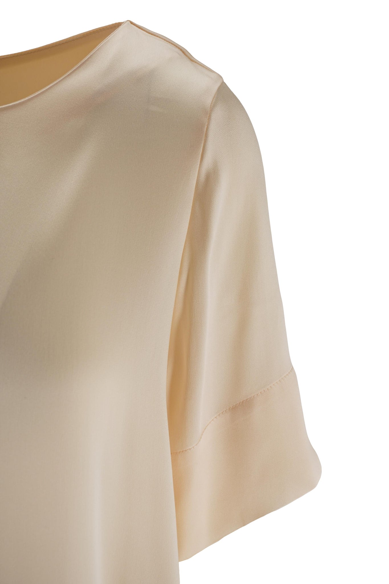 Camicia Modello a Scatoletta in Misto Seta / Beige - Ideal Moda