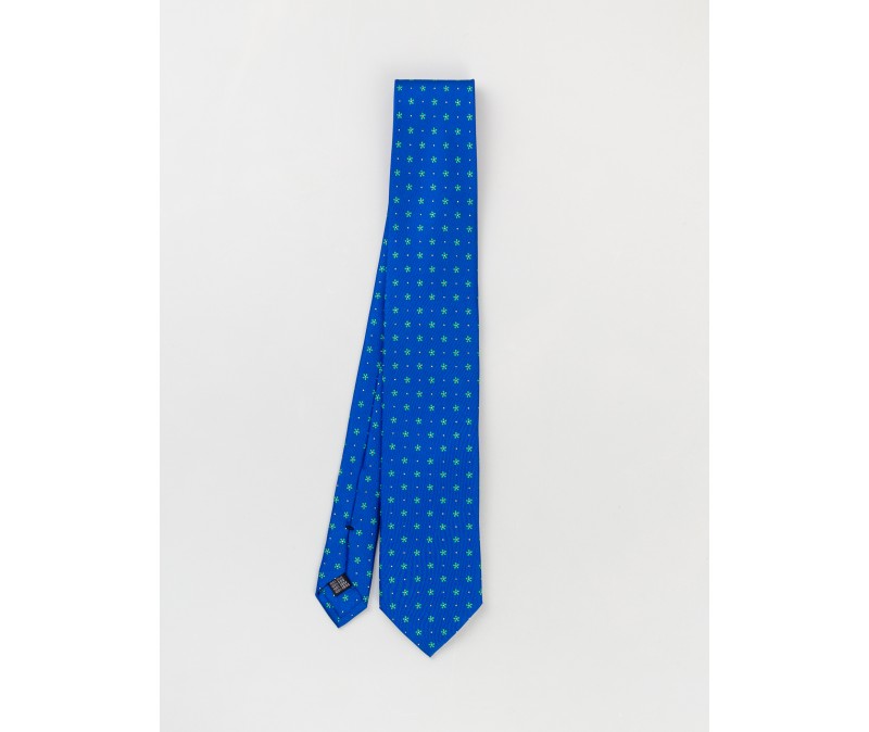 Cravatta in Seta con Fantasia / Bluette - Ideal Moda